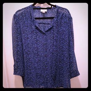Loft XL Blue patterned blouse